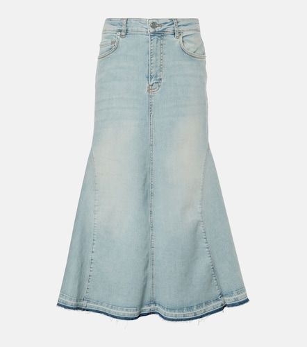 Jupe midi taille haute en denim - Ganni - Modalova