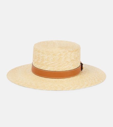 Gucci Chapeau GG en paille et cuir - Gucci - Modalova