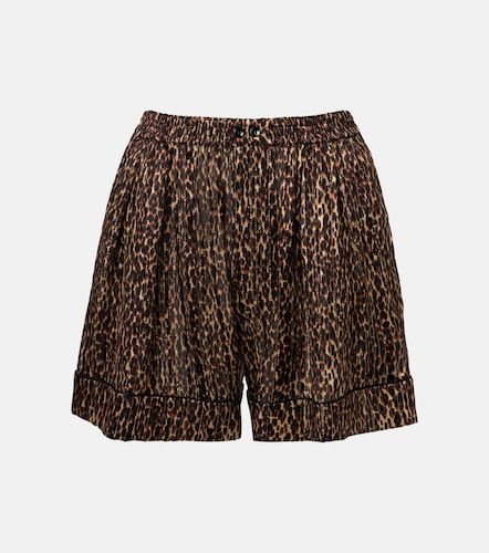 Short en soie à imprimé léopard - Saint Laurent - Modalova
