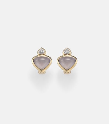 Boucles d'oreilles Trisolina en or 18 ct, calcédoines bleues et diamants - Marina B - Modalova