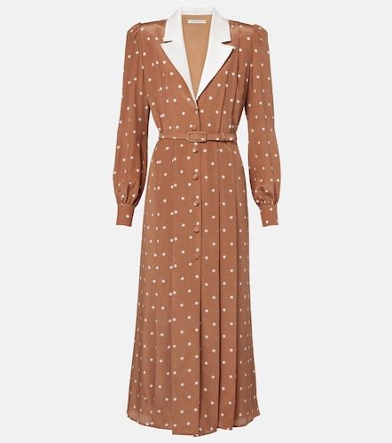 Robe chemise en satin de soie à pois - Alessandra Rich - Modalova