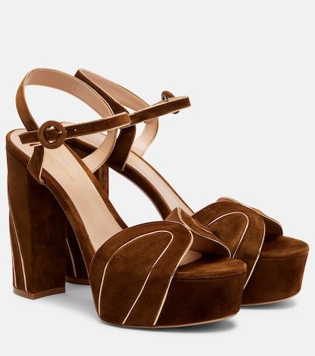 Sandales 125 à plateau en daim - Gianvito Rossi - Modalova