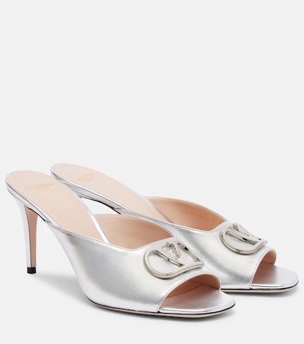 Mules VLogo en cuir métallisé - Valentino Garavani - Modalova