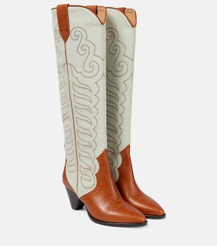 Bottines santiags Liela en cuir et daim - Isabel Marant - Modalova
