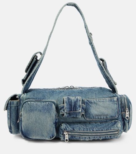 Sac à bandoulière Superbusy Small en denim - Balenciaga - Modalova