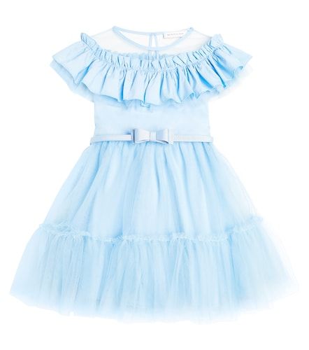 Robe en tulle à volants et nœud - Monnalisa - Modalova