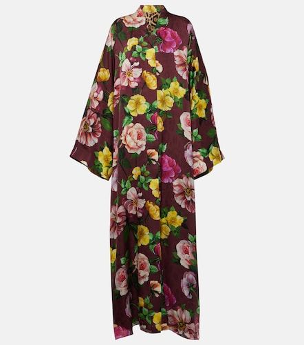 Robe longue en soie imprimée - Dolce&Gabbana - Modalova