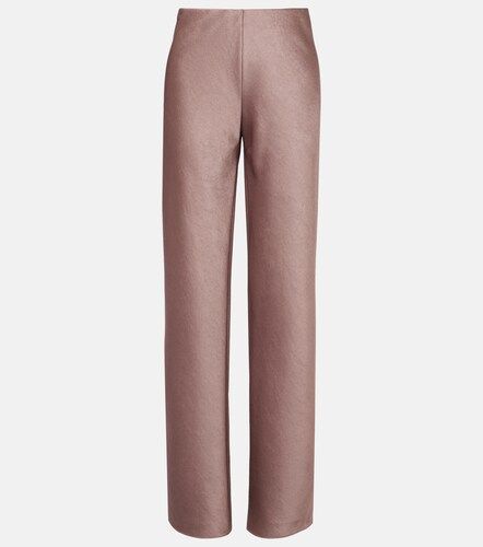 Pantalon droit à taille haute en satin - Vince - Modalova