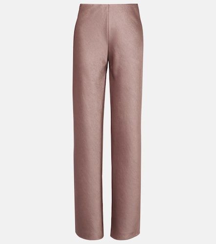 Pantalon droit à taille haute en satin - Vince - Modalova