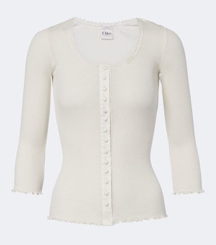Chloé Top en coton et soie - Chloe - Modalova