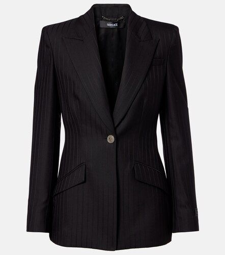 Blazer rayé en laine vierge - Versace - Modalova