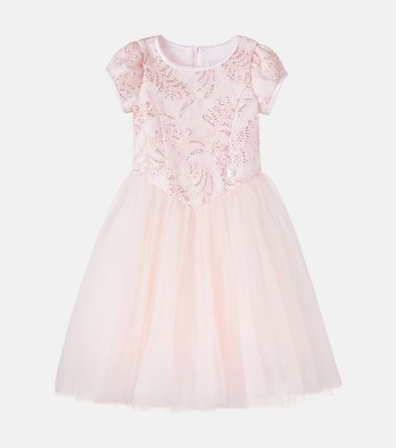 Robe en tulle à sequins et dentelle - Monnalisa - Modalova