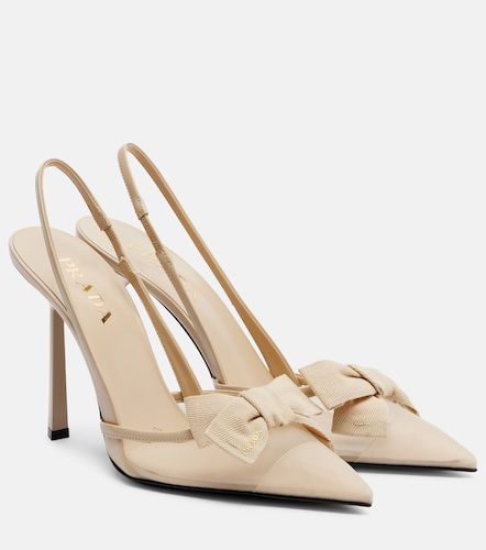 Escarpins slingback en mesh et cuir - Prada - Modalova