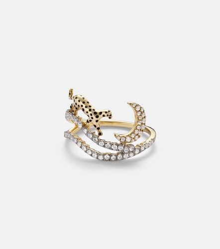 Yvonne Léon Bague Rêves Étoilés en or 9 ct, émail et diamants - Yvonne Leon - Modalova