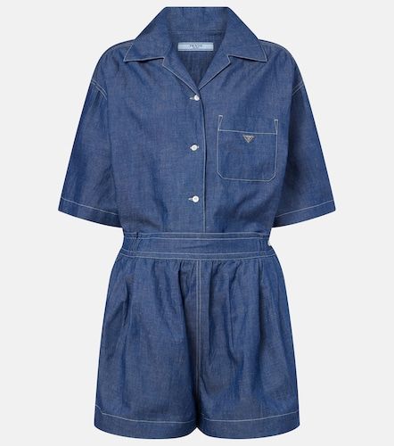 Prada Combi-short en coton et lin - Prada - Modalova