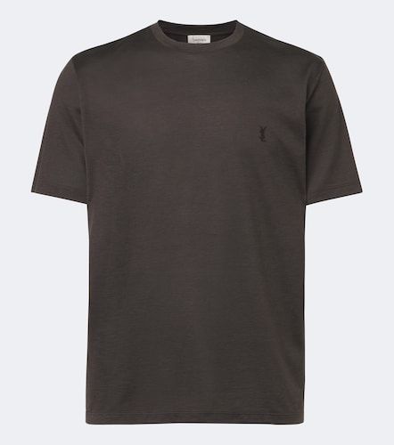 T-shirt Cassandre en soie et coton - Saint Laurent - Modalova