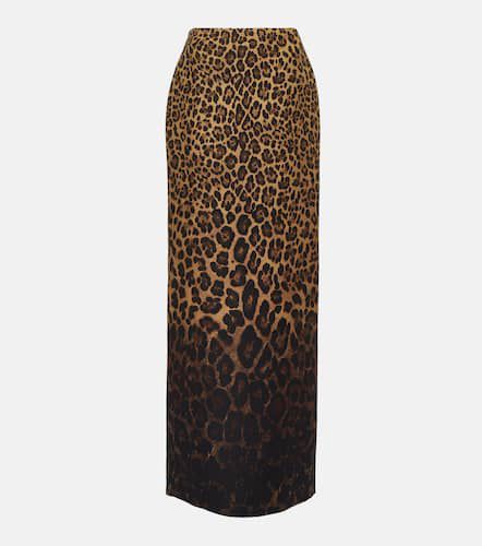 Jupe longue en Crêpe Couture à motif léopard - Valentino - Modalova