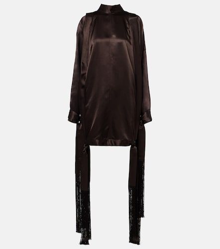 Ferragamo Robe en satin à franges - Ferragamo - Modalova