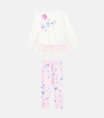 Ensemble top et legging en coton mélangé - Monnalisa - Modalova