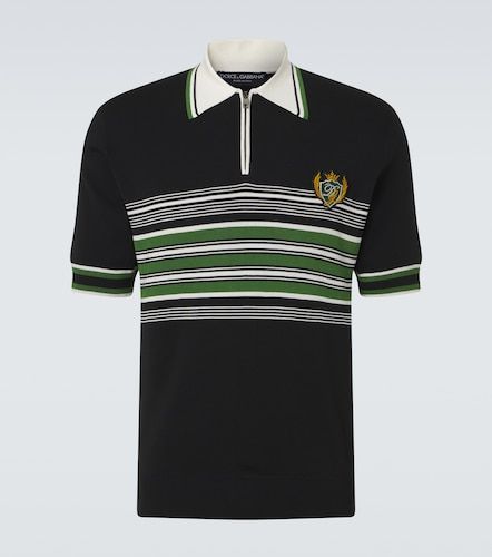 Polo rayé en soie et coton - Dolce&Gabbana - Modalova