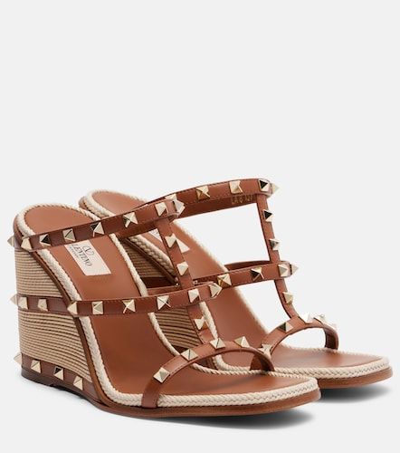 Sandales espadrilles Rockstud en cuir - Valentino Garavani - Modalova