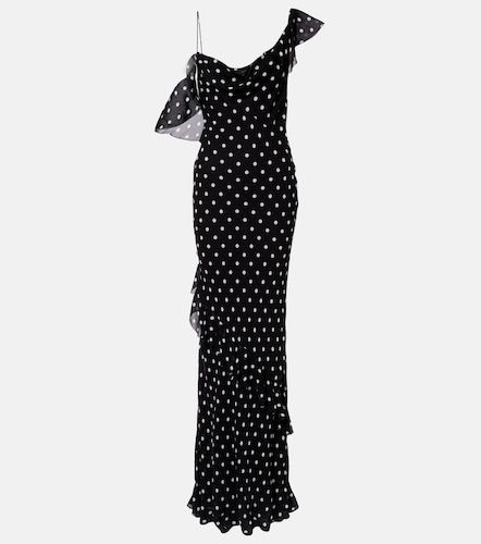 Robe longue en georgette à pois - Self-Portrait - Modalova