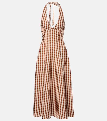 Robe midi Marais en lin à carreaux - Faithfull - Modalova