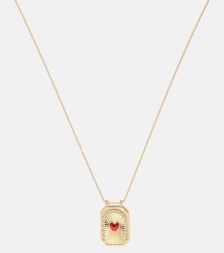 Collier Heart Scapular en or 18 ct, diamants et émail - Marie Lichtenberg - Modalova