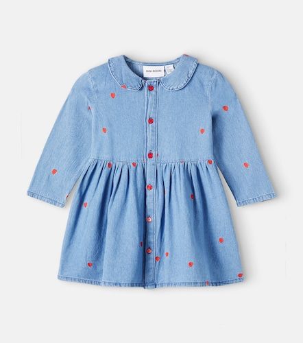 Robe chemise brodée en jean - Mini Rodini - Modalova