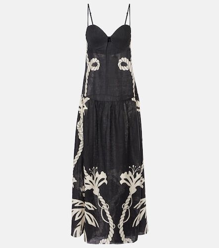 Robe longue en lin imprimé - Johanna Ortiz - Modalova