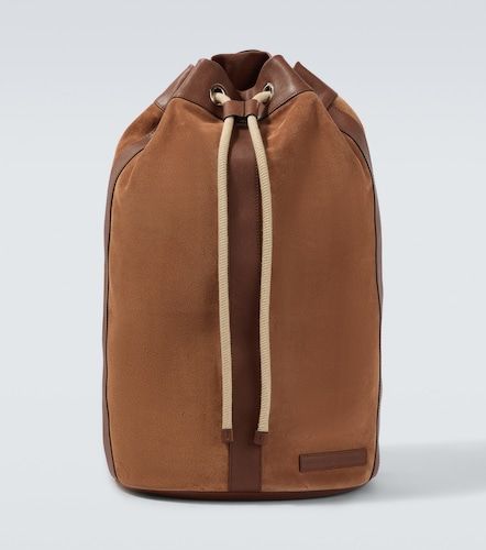 Sac à dos en daim à finitions en cuir - Brunello Cucinelli - Modalova