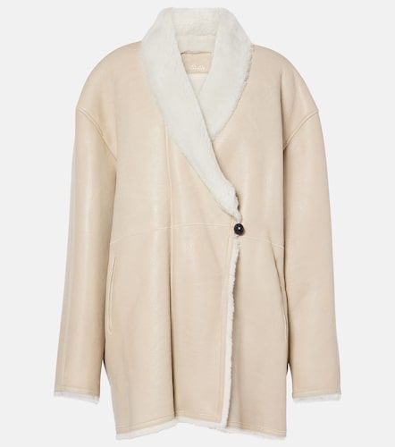 Manteau Elanore en cuir à finitions en peau lainée - Isabel Marant - Modalova