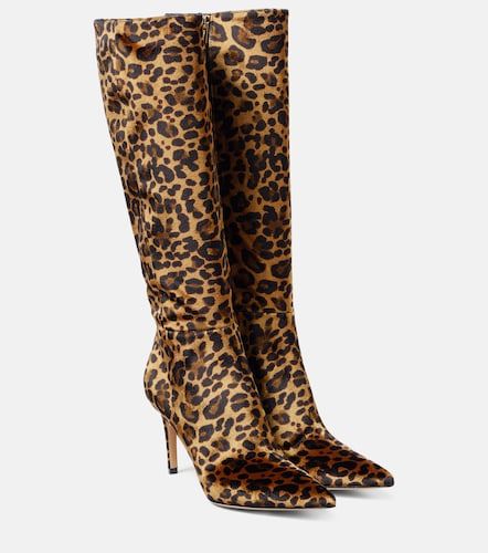 Bottes 85 en velours à imprimé léopard - Gianvito Rossi - Modalova