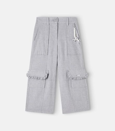 Pantalon en coton mélangé à ornements - Monnalisa - Modalova