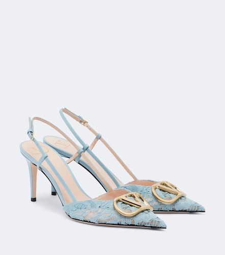 Escarpins slingback VLogo en dentelle - Valentino Garavani - Modalova