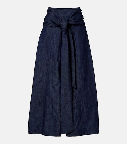 Jupe midi Zivan en denim de coton et lin - Gabriela Hearst - Modalova