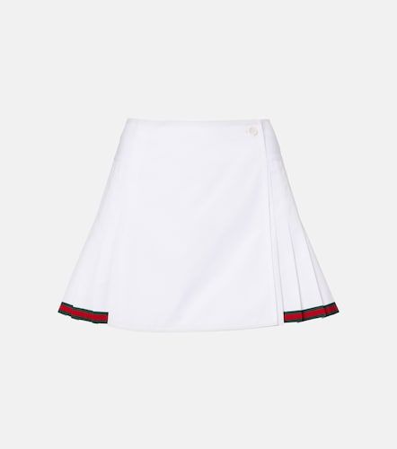 Mini-jupe Web Stripe en popeline de coton - Gucci - Modalova