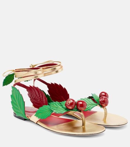 Sandales Cherryfic en cuir métallisé - Valentino Garavani - Modalova