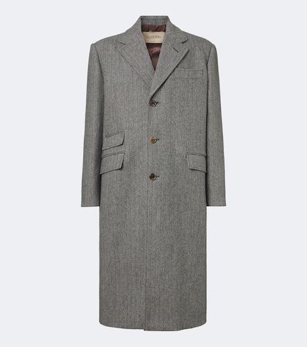 Manteau en laine vierge à chevrons - Valentino - Modalova