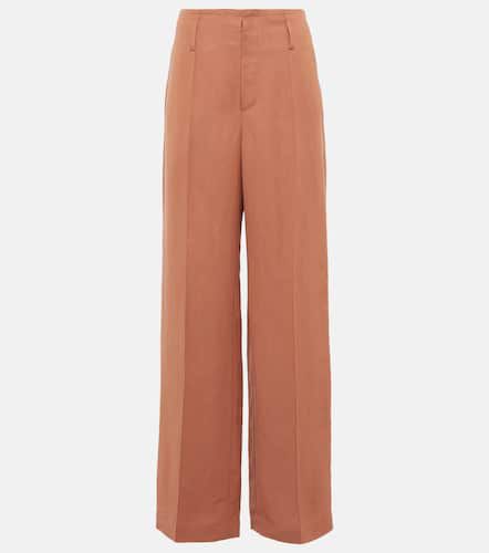 Pantalon ample à taille haute en lin mélangé - Brunello Cucinelli - Modalova