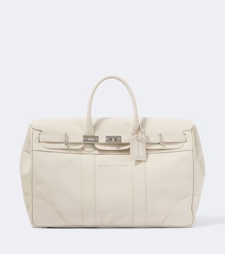 Sac de voyage en cuir à logo - Brunello Cucinelli - Modalova