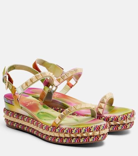 Sandales compensées Pyraclou à fleurs - Christian Louboutin - Modalova