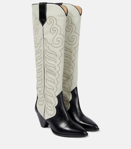 Bottines santiags Liela en cuir et daim - Isabel Marant - Modalova