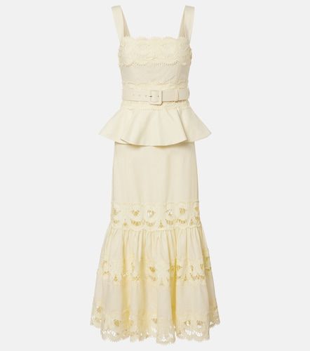 Robe midi en lin et coton - Self-Portrait - Modalova