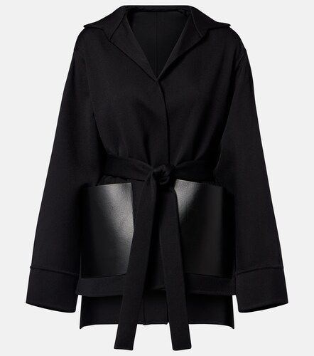 Alaïa Veste portefeuille en laine vierge et cuir - Alaia - Modalova