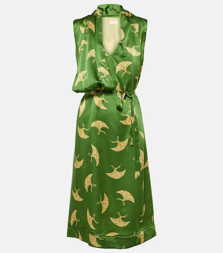 Robe portefeuille imprimée en soie - Dries Van Noten - Modalova