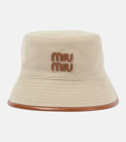 Chapeau bob en toile à logo - Miu Miu - Modalova