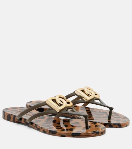 Tongs DG à imprimé léopard - Dolce&Gabbana - Modalova