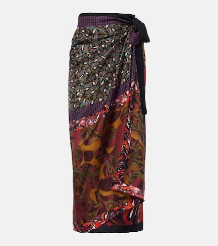 Jupe portefeuille Scarfy en soie à imprimé - Dries Van Noten - Modalova
