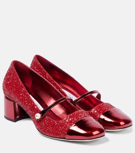 Escarpins Mary Jane Elisa 45 en cuir pailleté - Jimmy Choo - Modalova